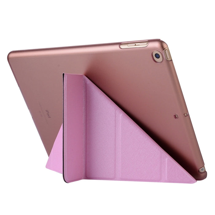Para iPad 10.2 pulgadas Textura de seda Deformación horizontal Flip Funda de cuero con soporte