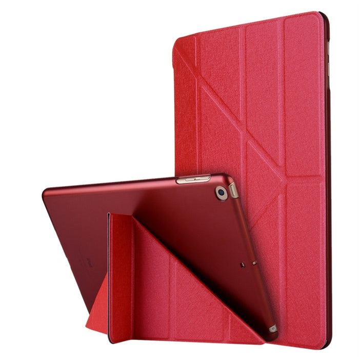 Para iPad 10.2 pulgadas Textura de seda Deformación horizontal Flip Funda de cuero con soporte