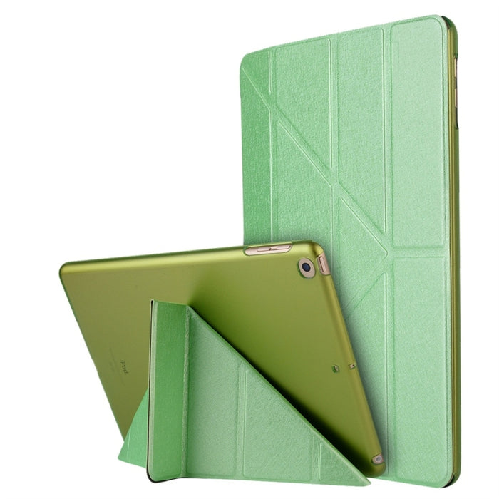 Para iPad 10.2 pulgadas Textura de seda Deformación horizontal Flip Funda de cuero con soporte