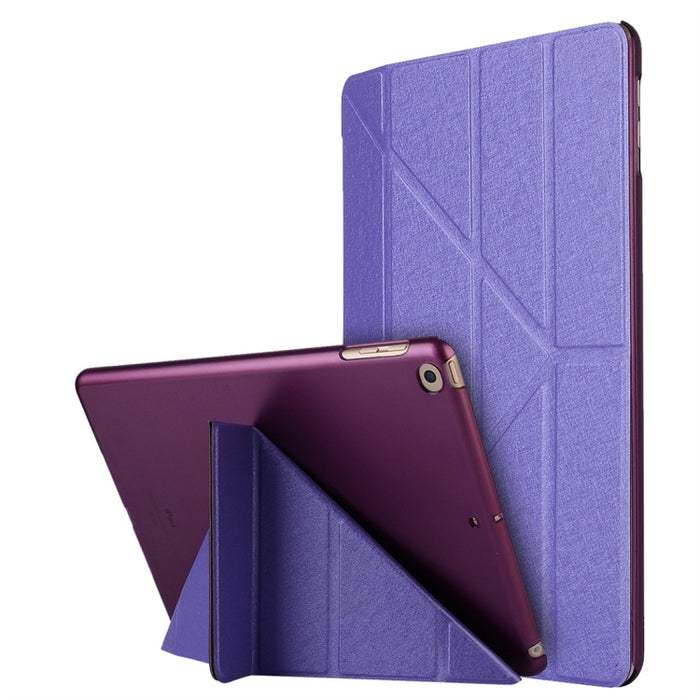 Para iPad 10.2 pulgadas Textura de seda Deformación horizontal Flip Funda de cuero con soporte