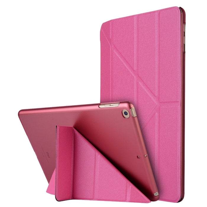 Para iPad 10.2 pulgadas Textura de seda Deformación horizontal Flip Funda de cuero con soporte