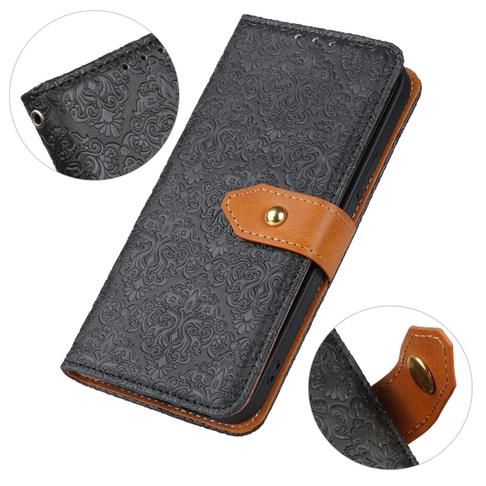 Estuche de cuero de PU con tapa horizontal y hebilla de cobre en relieve floral europeo con soporte y ranuras para tarjetas y billetera y marco de fotos, For Google Pixel 5A 5G, For Xiaomi Redmi K40 / K40 Pro / Mi 11i / Poco F3