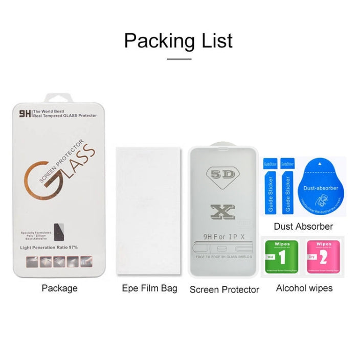 Película de vidrio templado de pantalla completa con pegamento completo 9H 5D, For iPhone 12 / 12 Pro (White) (1 PC), For iPhone 12 / 12 Pro (Black) (1 PC), For iPhone 12 Pro Max (Black) (1 PC)