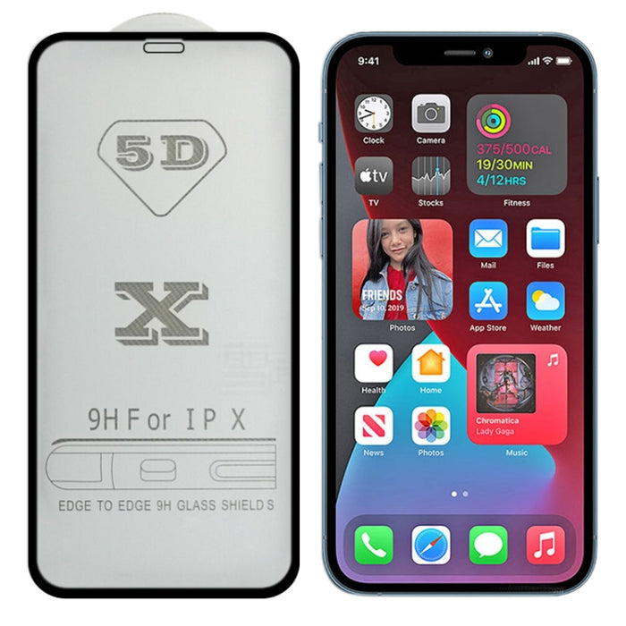 Película de vidrio templado de pantalla completa con pegamento completo 9H 5D, For iPhone 12 / 12 Pro (White) (1 PC), For iPhone 12 / 12 Pro (Black) (1 PC), For iPhone 12 Pro Max (Black) (1 PC)