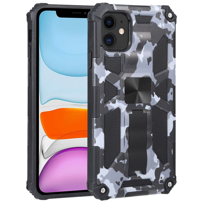 Camuflaje Armadura a prueba de golpes TPU + PC Estuche protector magnético con soporte, For iPhone 11, For iPhone 11 Pro, For iPhone 11 Pro Max