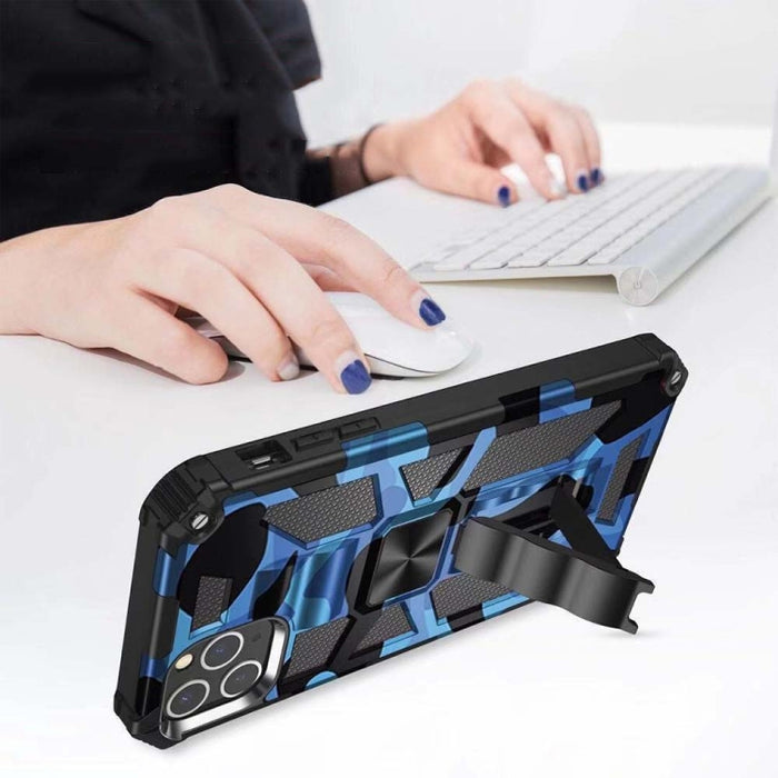 Camuflaje Armadura a prueba de golpes TPU + PC Estuche protector magnético con soporte, For iPhone 11, For iPhone 11 Pro, For iPhone 11 Pro Max