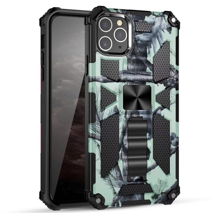 Camuflaje Armadura a prueba de golpes TPU + PC Estuche protector magnético con soporte, For iPhone 11, For iPhone 11 Pro, For iPhone 11 Pro Max