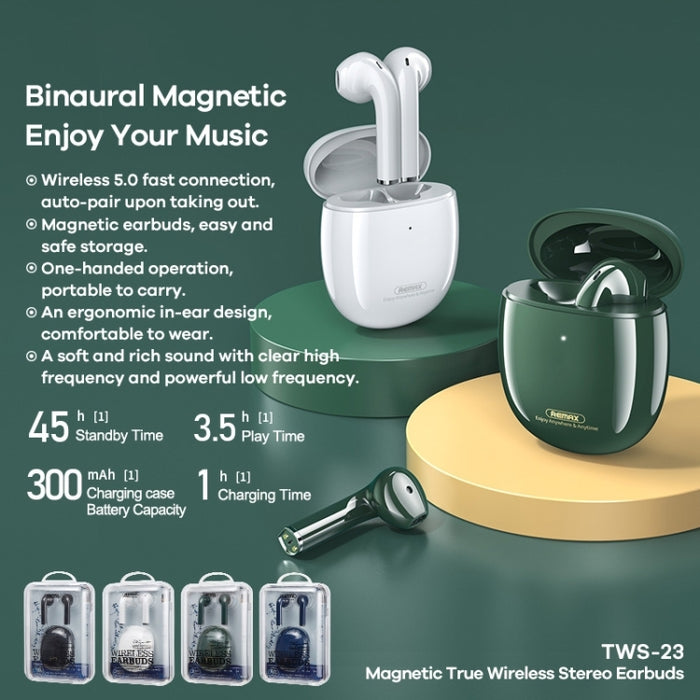 Remax Proda TWS-23 Bluetooth 5.0 Auricular Bluetooth Estéreo Inalámbrico Verdadero Magnético