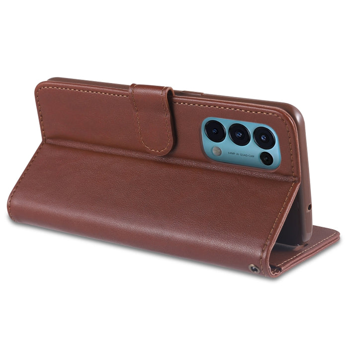 AZNS Estuche de cuero con tapa horizontal con textura de becerro magnético con ranuras para tarjetas y soporte y billetera, For OPPO Reno5 4G, For Xiaomi Mi 11
