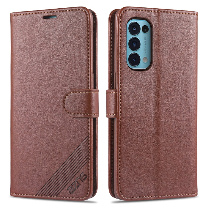 AZNS Estuche de cuero con tapa horizontal con textura de becerro magnético con ranuras para tarjetas y soporte y billetera, For OPPO Reno5 4G, For Xiaomi Mi 11