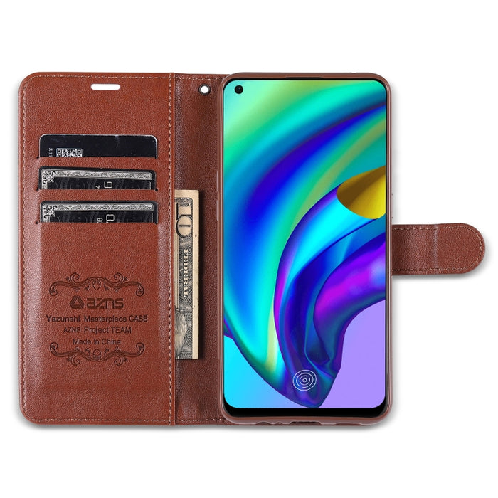 AZNS Estuche de cuero con tapa horizontal con textura de becerro magnético con ranuras para tarjetas y soporte y billetera, For OPPO Reno5 4G, For Xiaomi Mi 11