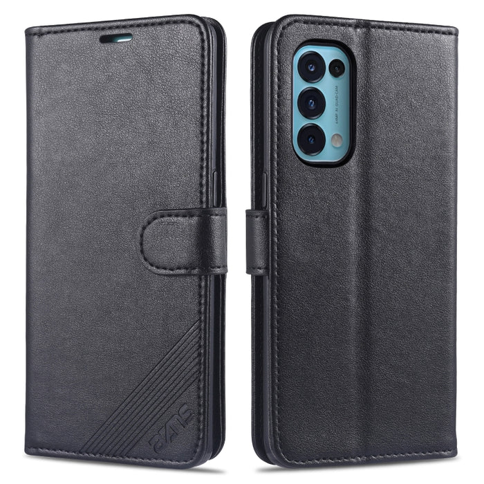 AZNS Estuche de cuero con tapa horizontal con textura de becerro magnético con ranuras para tarjetas y soporte y billetera, For OPPO Reno5 4G, For Xiaomi Mi 11