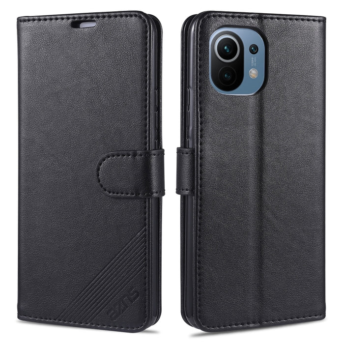 AZNS Estuche de cuero con tapa horizontal con textura de becerro magnético con ranuras para tarjetas y soporte y billetera, For OPPO Reno5 4G, For Xiaomi Mi 11