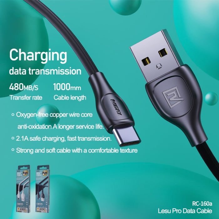 Remax 2.1A Lesu Pro Series Cable de datos de carga, longitud: 1 m
