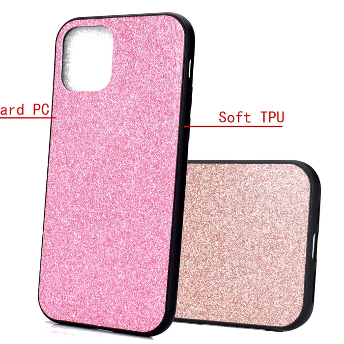 Estuche protector de TPU de piel de pasta de polvo de brillo a prueba de golpes
