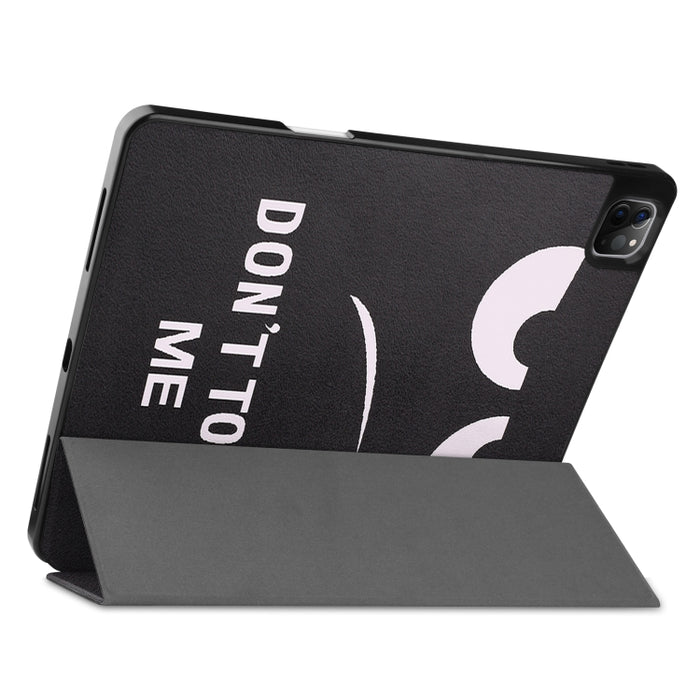 Estuche de cuero de TPU + PU con tapa horizontal de dibujo a color con soporte de tres pliegues y función de reposo / activación y ranura para bolígrafo