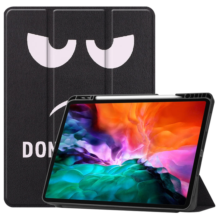 Estuche de cuero de TPU + PU con tapa horizontal de dibujo a color con soporte de tres pliegues y función de reposo / activación y ranura para bolígrafo