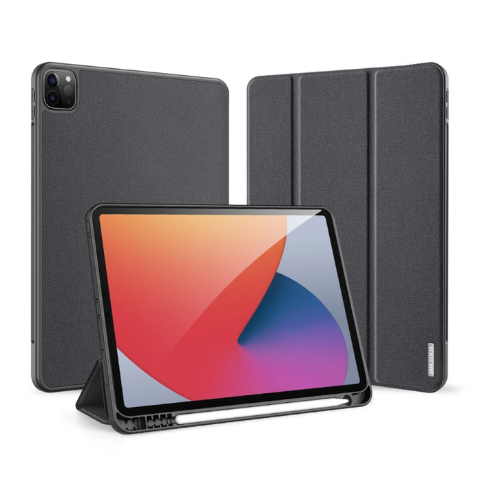 DUX DUCIS Domo Series Funda de cuero TPU + PU magnética con tapa horizontal con tres soportes plegables y ranura para bolígrafo y función de reposo / activación