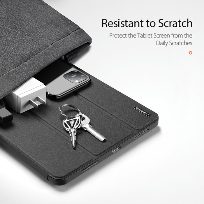 DUX DUCIS Domo Series Funda de cuero TPU + PU magnética con tapa horizontal con tres soportes plegables y ranura para bolígrafo y función de reposo / activación