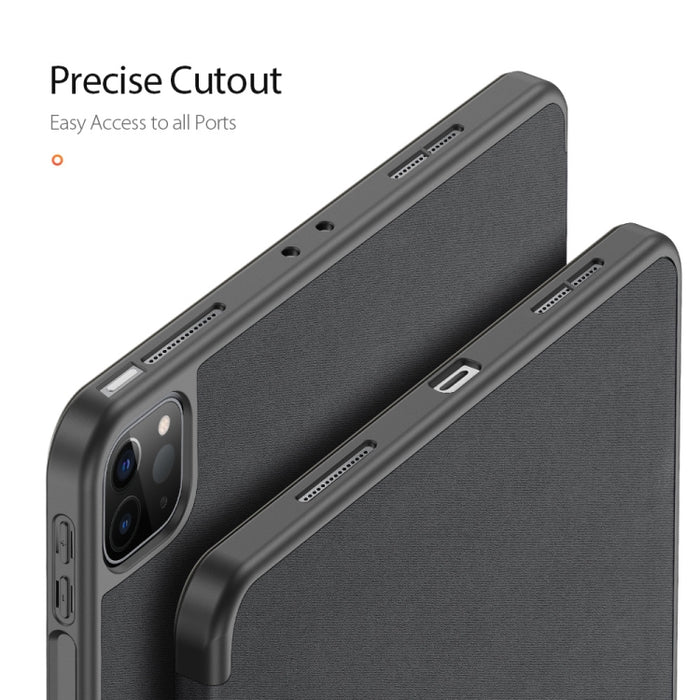 DUX DUCIS Domo Series Funda de cuero TPU + PU magnética con tapa horizontal con tres soportes plegables y ranura para bolígrafo y función de reposo / activación