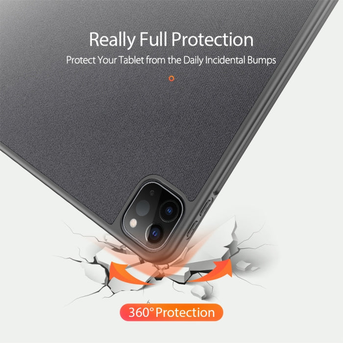 DUX DUCIS Domo Series Funda de cuero TPU + PU magnética con tapa horizontal con tres soportes plegables y ranura para bolígrafo y función de reposo / activación