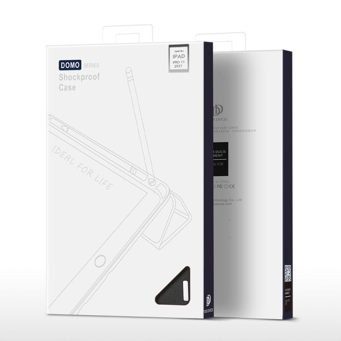 DUX DUCIS Domo Series Funda de cuero TPU + PU magnética con tapa horizontal con tres soportes plegables y ranura para bolígrafo y función de reposo / activación