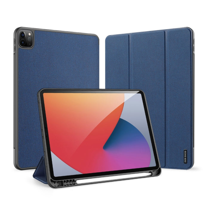 DUX DUCIS Domo Series Funda de cuero TPU + PU magnética con tapa horizontal con tres soportes plegables y ranura para bolígrafo y función de reposo / activación
