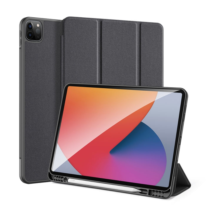 DUX DUCIS Domo Series Funda de cuero TPU + PU magnética con tapa horizontal con tres soportes plegables y ranura para bolígrafo y función de reposo / activación