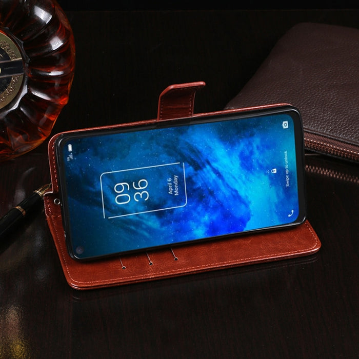 idewei Crazy Horse Texture Horizontal Flip Funda de cuero con soporte y ranuras para tarjetas y billetera, For TCL 10 5G, For vivo X60 Pro+ 5G