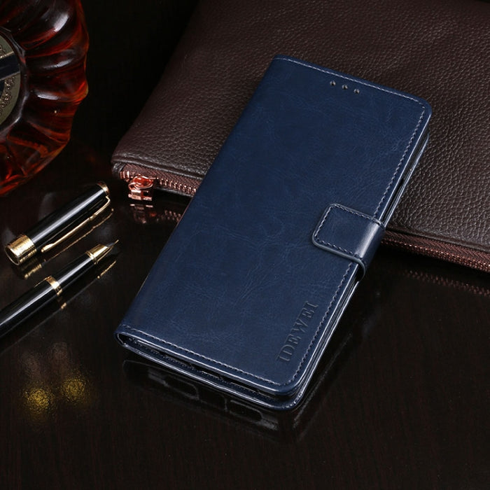 idewei Crazy Horse Texture Horizontal Flip Funda de cuero con soporte y ranuras para tarjetas y billetera, For TCL 10 5G, For vivo X60 Pro+ 5G