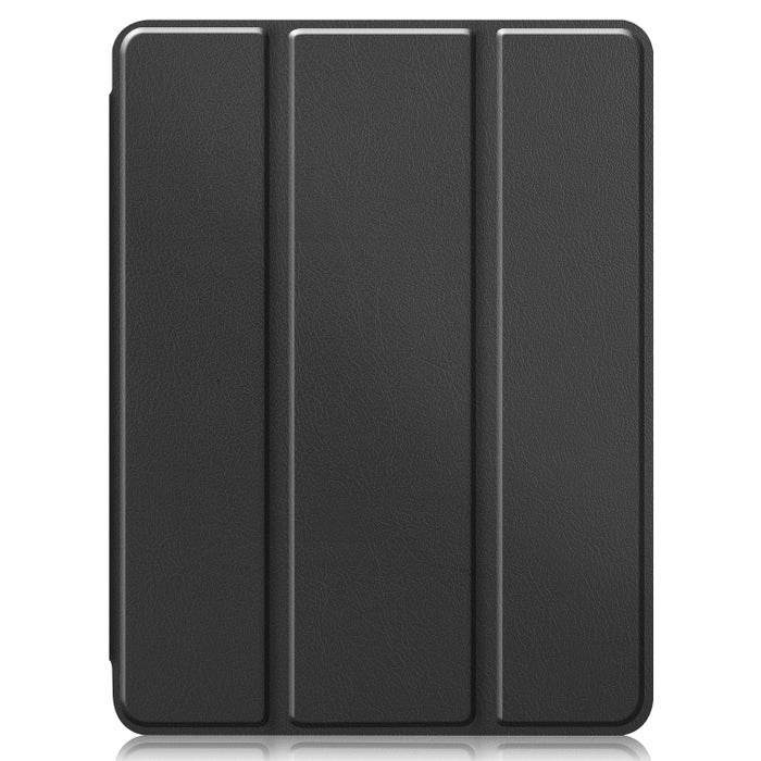 Estuche de cuero TPU + PU con tapa horizontal de color puro con soporte de tres pliegues y función de reposo / activación y ranura para bolígrafo