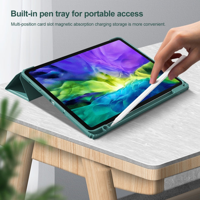 Mutural Pinyue Series PC + TPU Estuche de cuero con tapa horizontal con soporte y ranura para bolígrafo y función de suspensión / activación