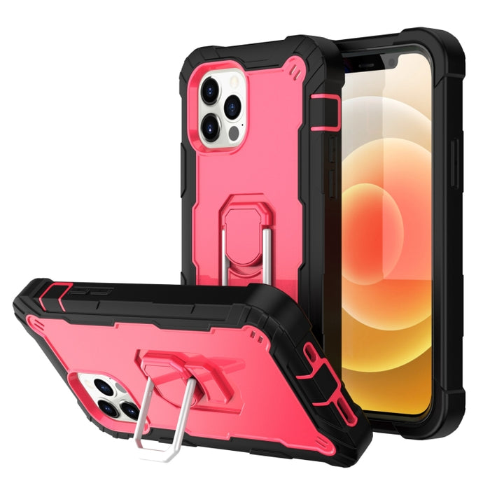 Funda protectora a prueba de golpes de PC + goma de 3 capas con soporte giratorio, For iPhone 12 Mini, For iPhone 12 / 12 Pro, For iPhone 12 Pro Max