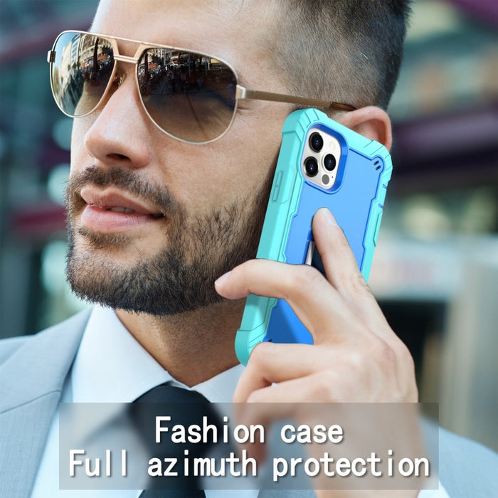Funda protectora a prueba de golpes de PC + goma de 3 capas con soporte giratorio, For iPhone 12 Mini, For iPhone 12 / 12 Pro, For iPhone 12 Pro Max