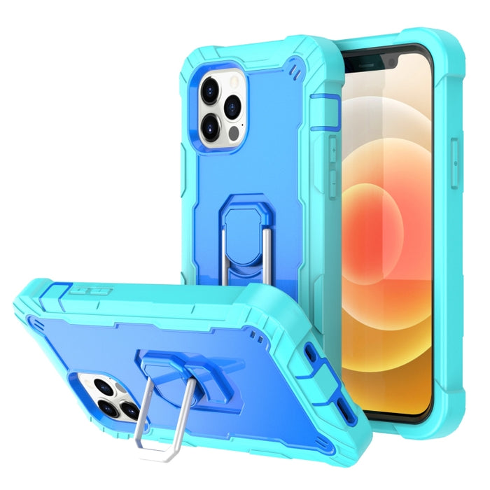 Funda protectora a prueba de golpes de PC + goma de 3 capas con soporte giratorio, For iPhone 12 Mini, For iPhone 12 / 12 Pro, For iPhone 12 Pro Max