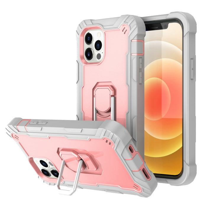 Funda protectora a prueba de golpes de PC + goma de 3 capas con soporte giratorio, For iPhone 12 Mini, For iPhone 12 / 12 Pro, For iPhone 12 Pro Max