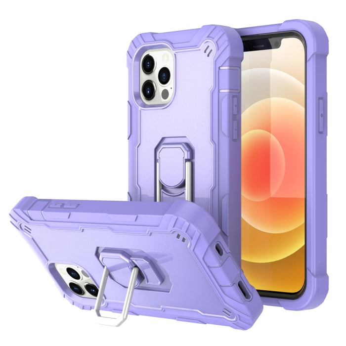 Funda protectora a prueba de golpes de PC + goma de 3 capas con soporte giratorio, For iPhone 12 Mini, For iPhone 12 / 12 Pro, For iPhone 12 Pro Max