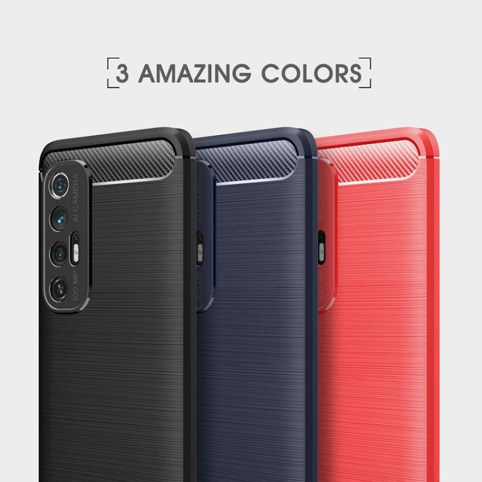 Estuche de TPU de fibra de carbono con textura cepillada, For Xiaomi Mi 10S