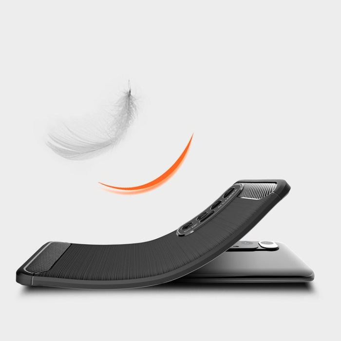 Estuche de TPU de fibra de carbono con textura cepillada, For Xiaomi Mi 10S
