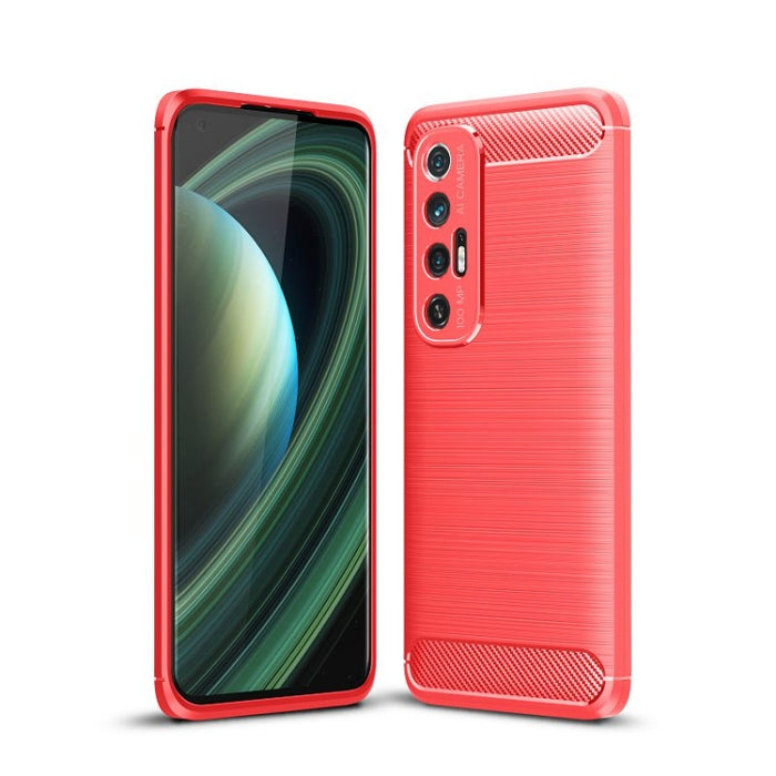 Estuche de TPU de fibra de carbono con textura cepillada, For Xiaomi Mi 10S