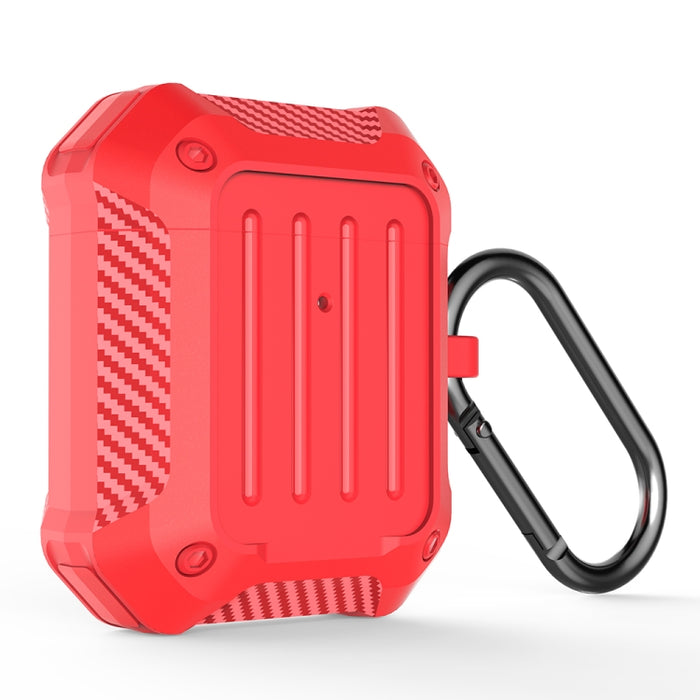 Estuche protector de TPU para equipaje de fibra de carbono a prueba de golpes para auriculares inalámbricos, For AirPods 1/2, For AirPods Pro