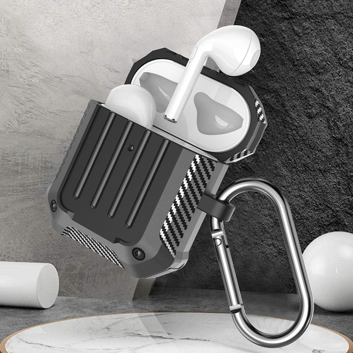 Estuche protector de TPU para equipaje de fibra de carbono a prueba de golpes para auriculares inalámbricos, For AirPods 1/2, For AirPods Pro