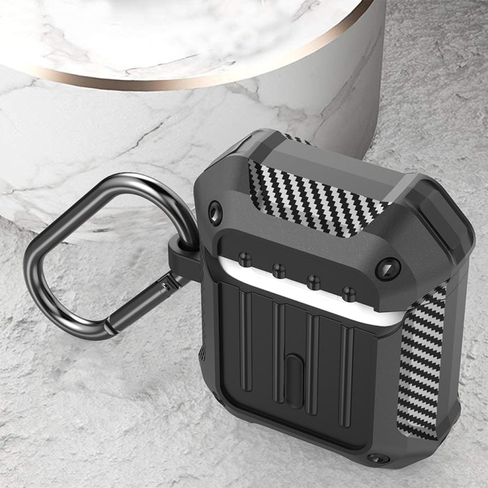 Estuche protector de TPU para equipaje de fibra de carbono a prueba de golpes para auriculares inalámbricos, For AirPods 1/2, For AirPods Pro