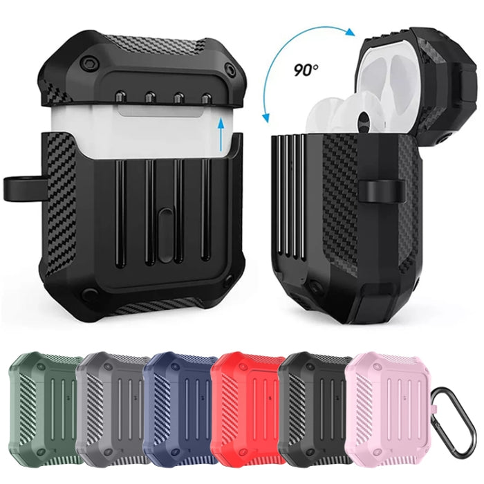 Estuche protector de TPU para equipaje de fibra de carbono a prueba de golpes para auriculares inalámbricos, For AirPods 1/2, For AirPods Pro