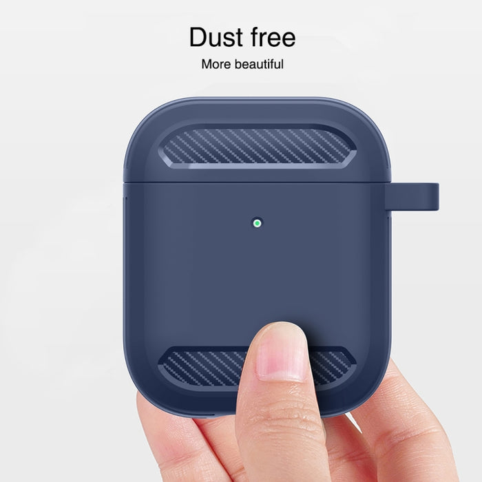 Estuche protector de TPU con armadura de fibra de carbono a prueba de golpes para auriculares inalámbricos