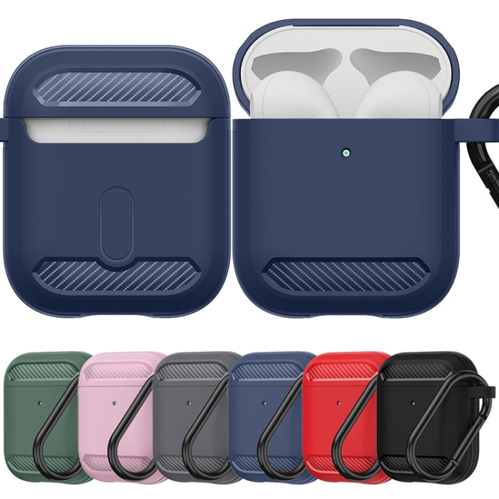 Estuche protector de TPU con armadura de fibra de carbono a prueba de golpes para auriculares inalámbricos