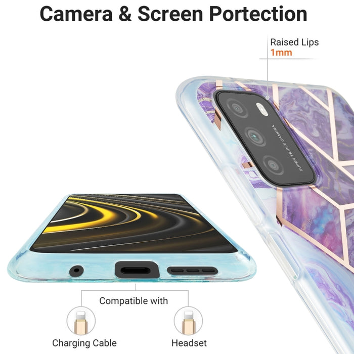 Estuche protector de TPU con patrón de mármol de galvanoplastia 3D, For Xiaomi Poco M3 / Note 9 4G / Redmi 9 Power, For Samsung Galaxy A12, For Samsung Galaxy A32 5G, For Samsung Galaxy A52 5G / 4G, For Samsung Galaxy A72 5G / 4G                       ...