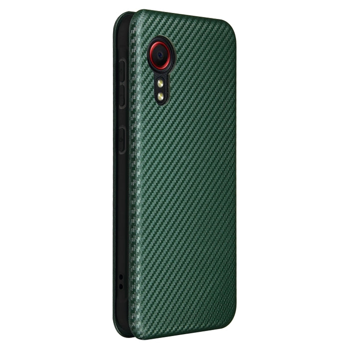 Textura de fibra de carbono Flip horizontal magnético TPU + PC + Funda de cuero PU con ranura para tarjeta, For Samsung Galaxy Xcover 5, For Xiaomi Mi 10S