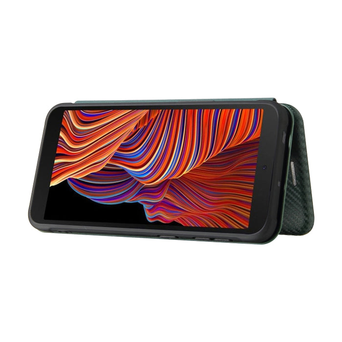 Textura de fibra de carbono Flip horizontal magnético TPU + PC + Funda de cuero PU con ranura para tarjeta, For Samsung Galaxy Xcover 5, For Xiaomi Mi 10S