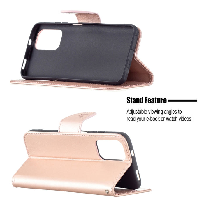 Estuche de cuero con tapa horizontal con estampado de dos mariposas con soporte, ranura para tarjeta, billetera y cordón, For Xiaomi Redmi Note 10 4G, For Nokia 5.4